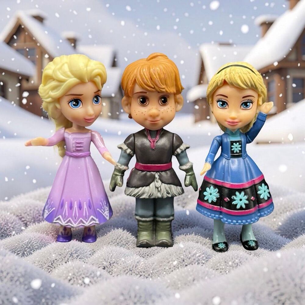 Disney Frozen Elsa Anna Kristoff Action Figure Toy Mini Figurine 3” A58